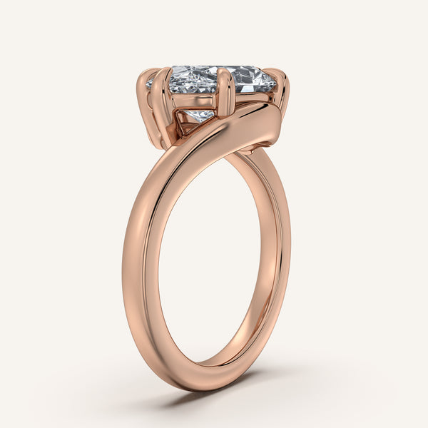 Moval East West Bypass Engagement Ring | 18k Rose Gold