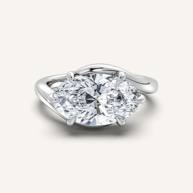 Image for Moval East West Bypass Engagement Ring | Platinum
