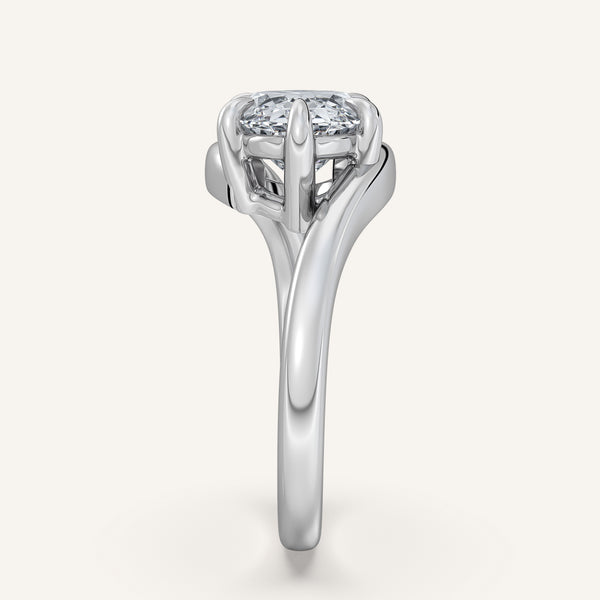 Moval East West Bypass Engagement Ring | Platinum