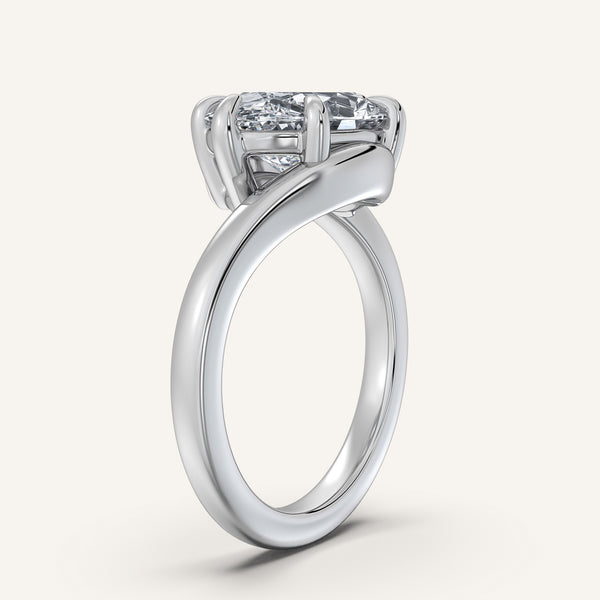 Moval East West Bypass Engagement Ring | 14k White Gold