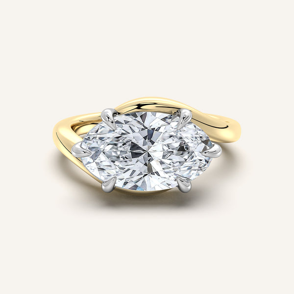 Moval East West Bypass Engagement Ring | 14k Two Tone