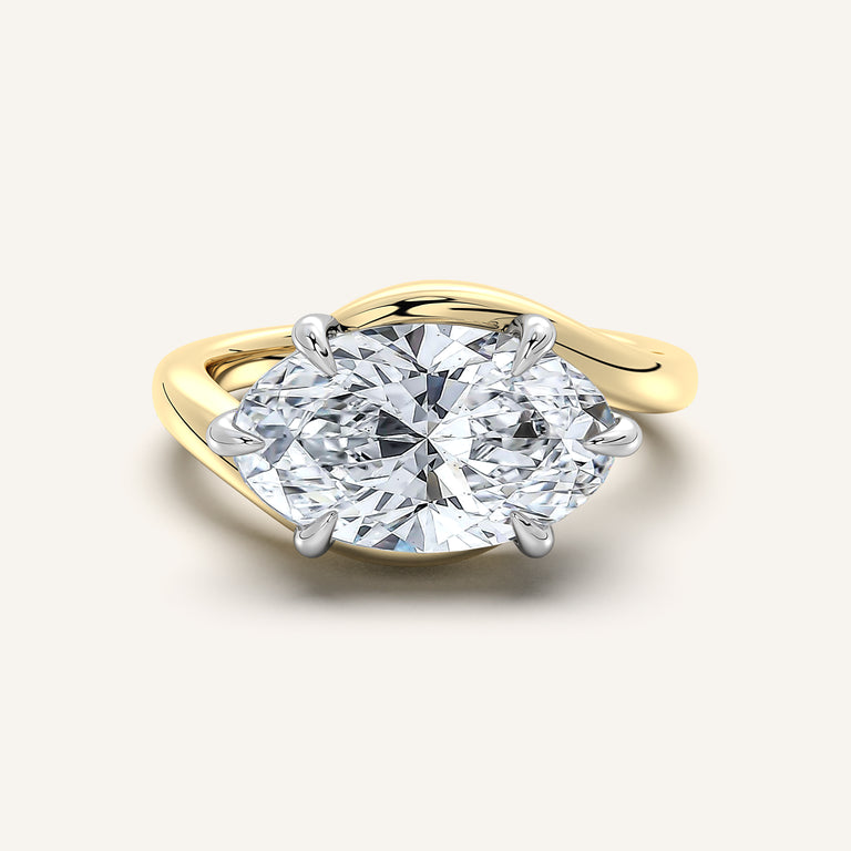 Image for Moval East West Bypass Engagement Ring | 14k Two Tone