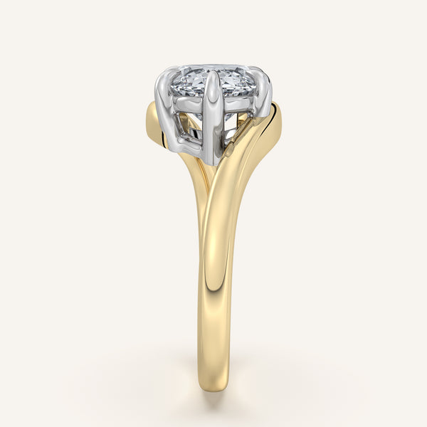 Moval East West Bypass Engagement Ring | 14k Two Tone