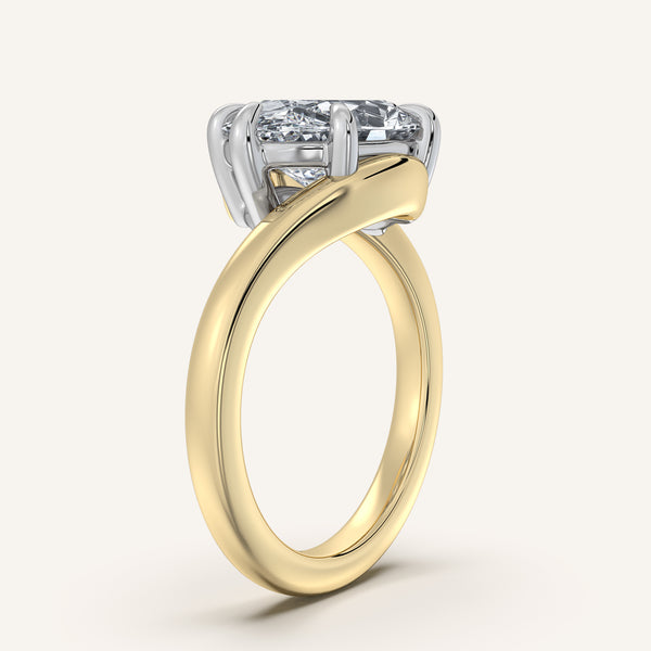 Moval East West Bypass Engagement Ring | 18k Two Tone