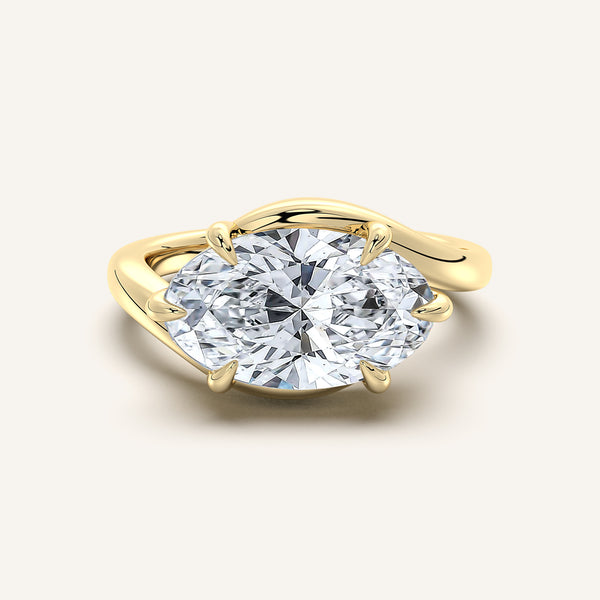 Moval East West Bypass Engagement Ring | 14k Yellow Gold
