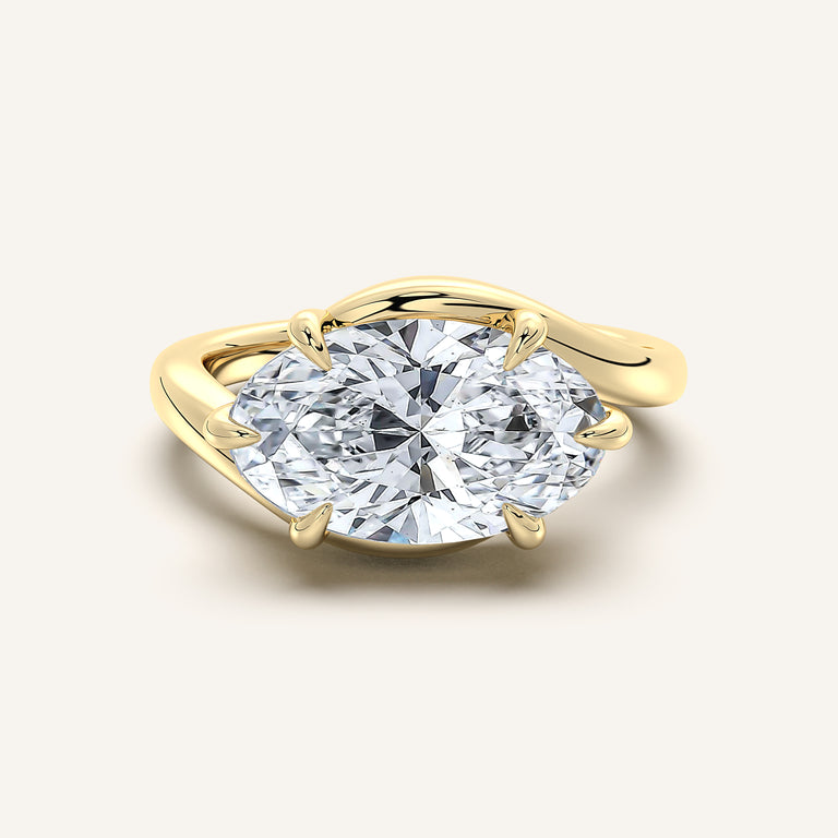 Image for Moval East West Bypass Engagement Ring | 14k Yellow Gold