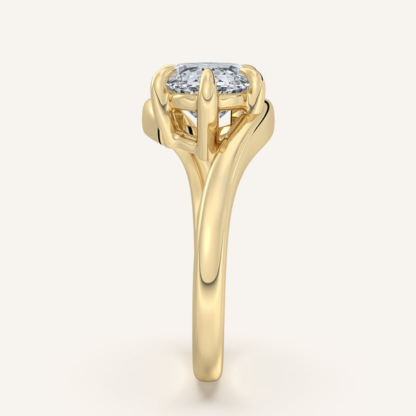Moval East West Bypass Engagement Ring | 14k Yellow Gold