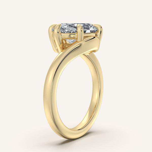 Moval East West Bypass Engagement Ring | 18k Yellow Gold