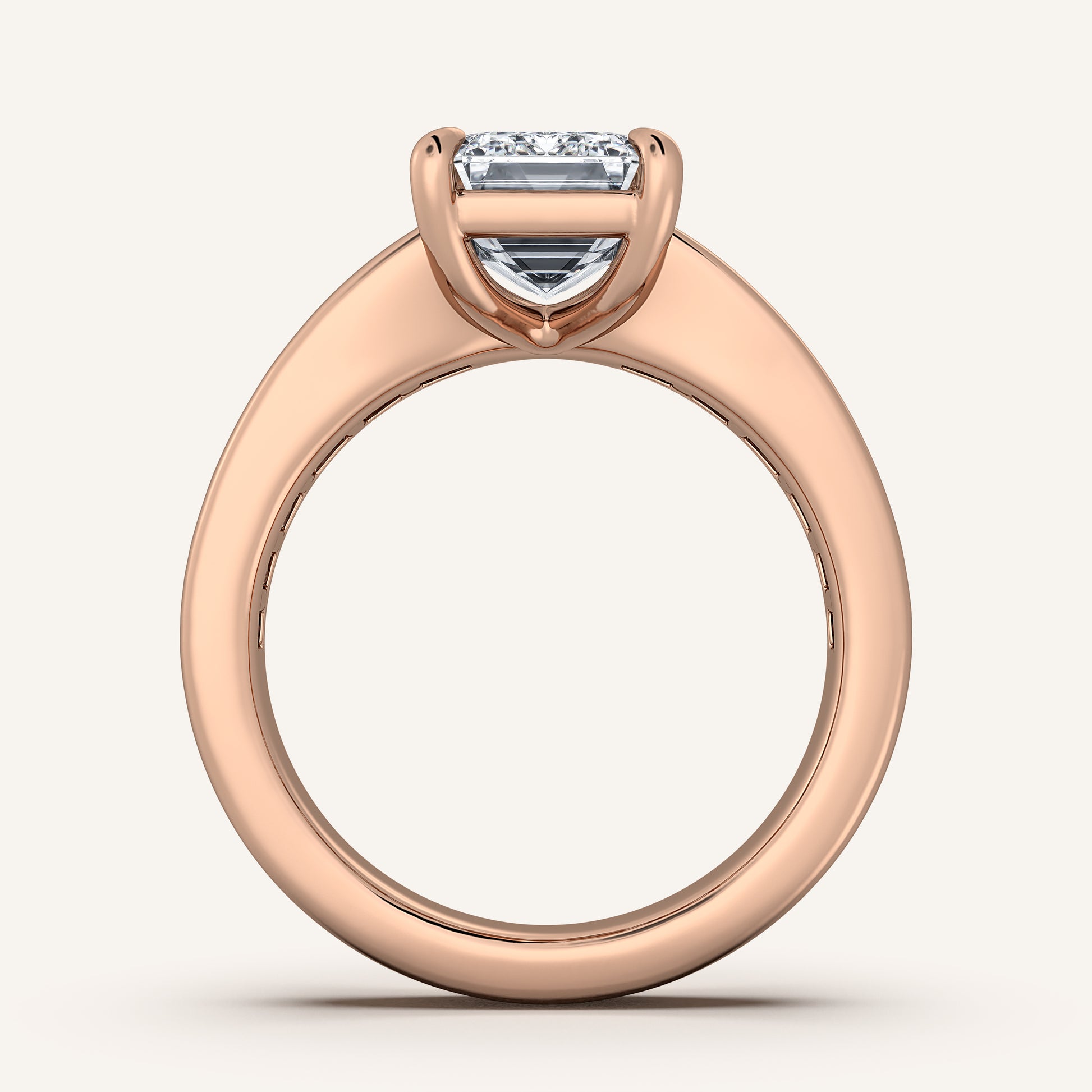Image for Emerald Cut Art Deco Engagement Ring | 18k Rose Gold
