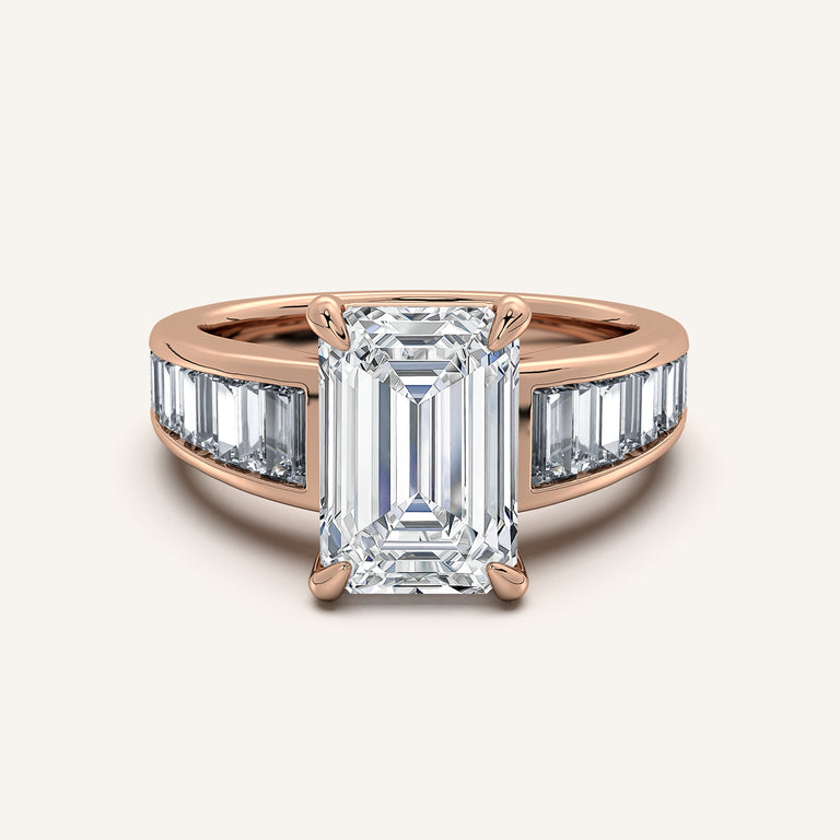 Image for Emerald Cut Art Deco Engagement Ring | 14k Rose Gold