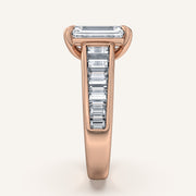 Image for Emerald Cut Art Deco Engagement Ring | 18k Rose Gold