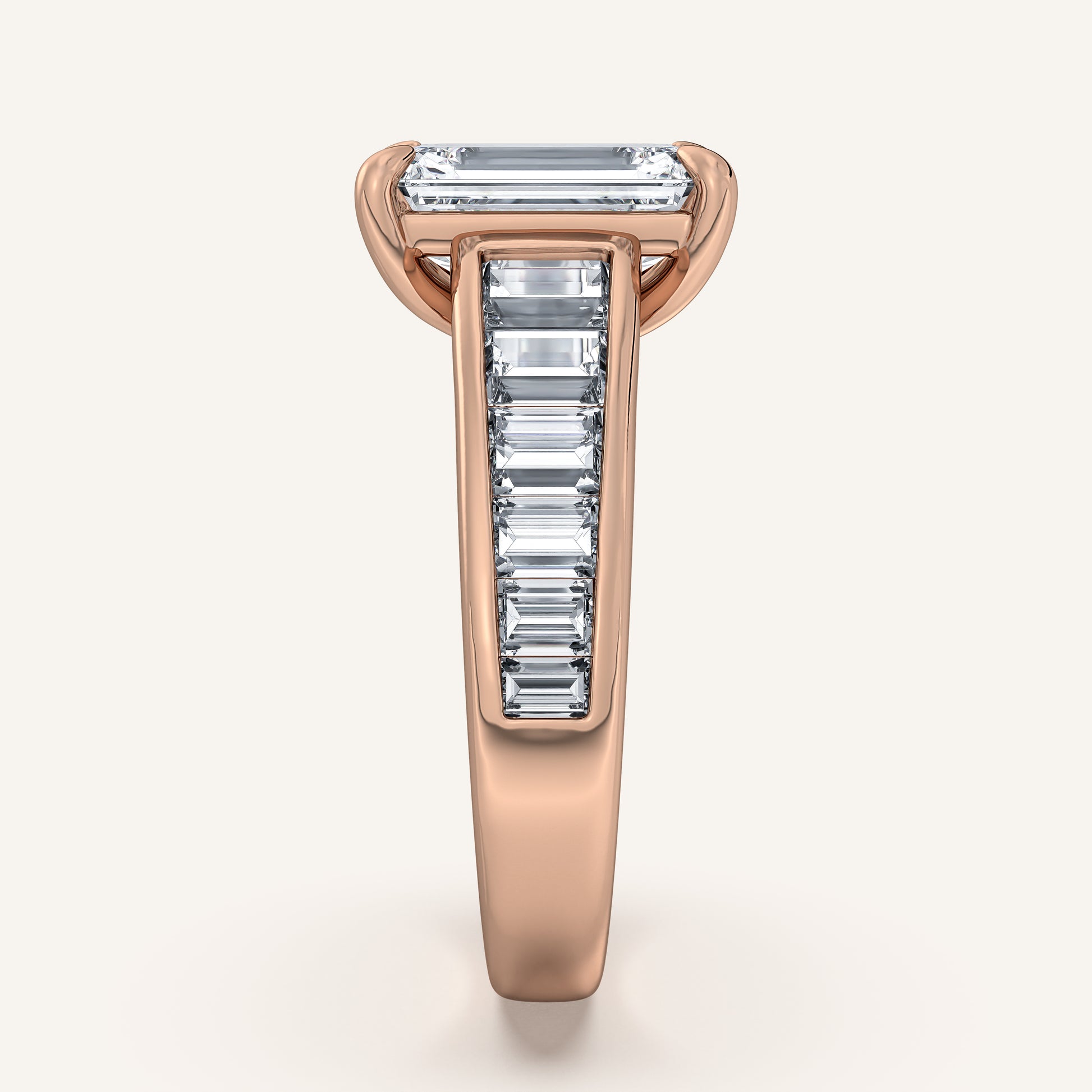 Image for Emerald Cut Art Deco Engagement Ring | 18k Rose Gold