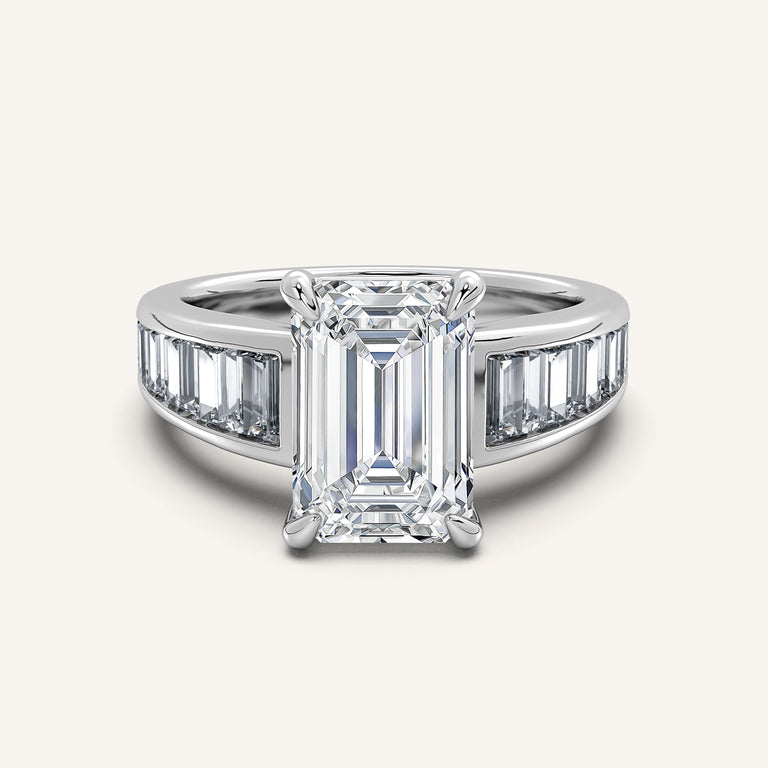 Image for Emerald Cut Art Deco Engagement Ring | 18k White Gold