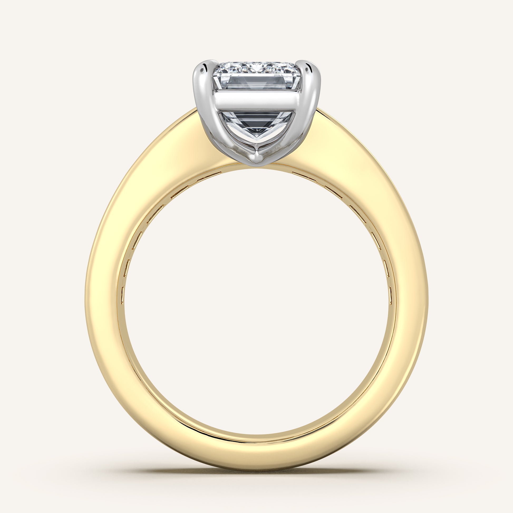 Image for Emerald Cut Art Deco Engagement Ring | 14k Two Tone