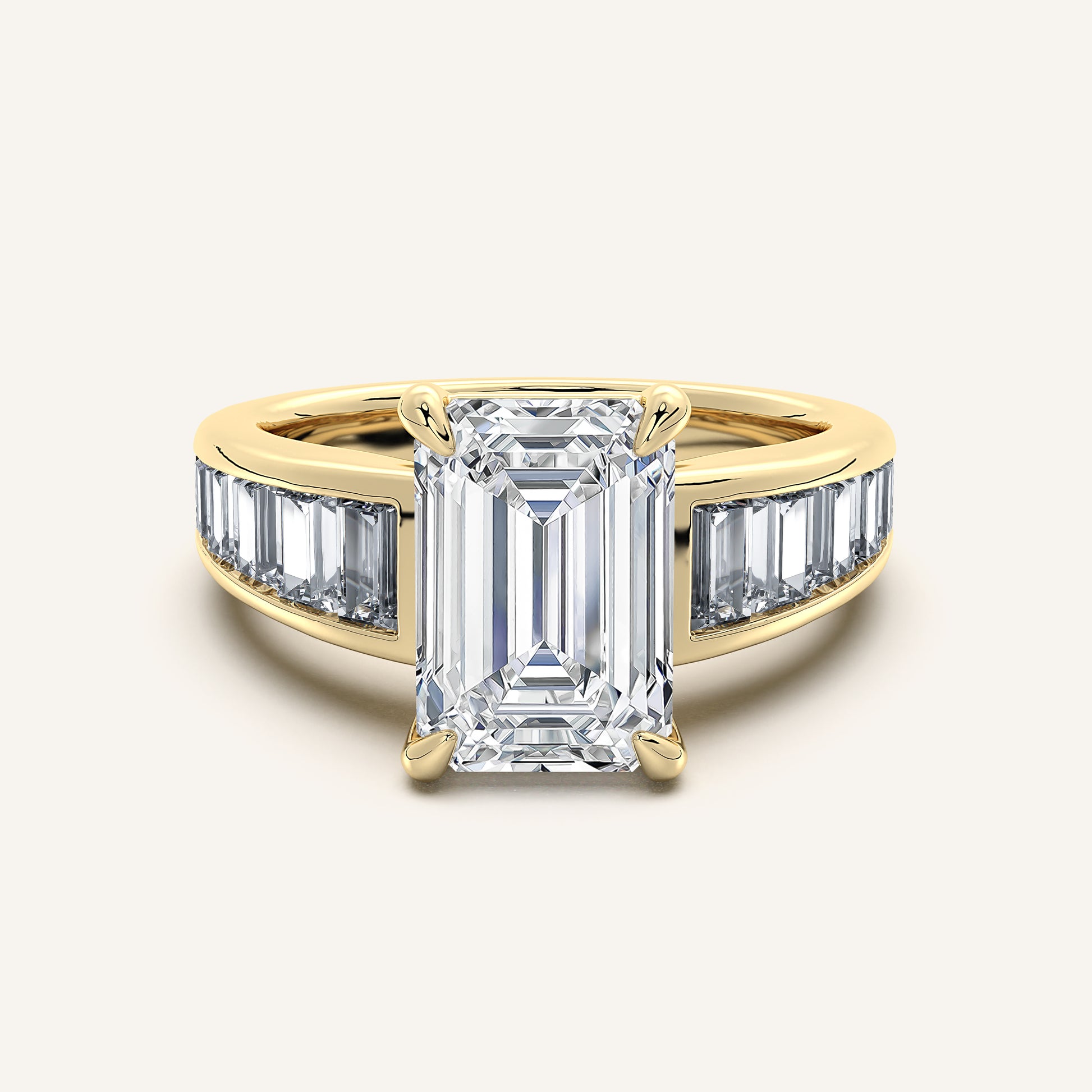 Image for Emerald Cut Art Deco Engagement Ring | 18k Yellow Gold
