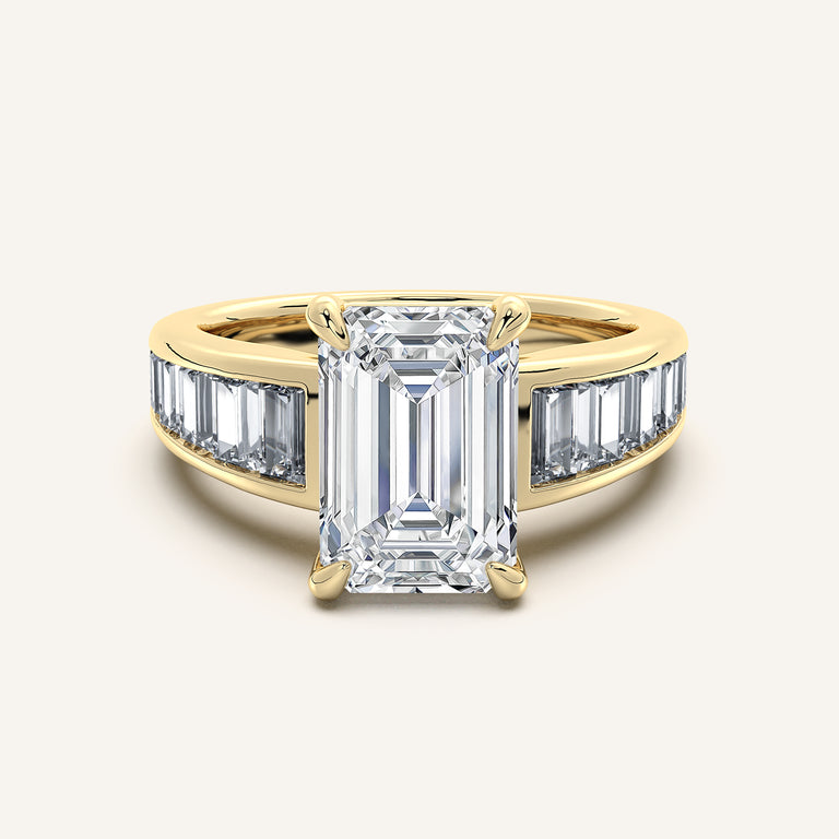 Image for Emerald Cut Art Deco Engagement Ring | 14k Yellow Gold
