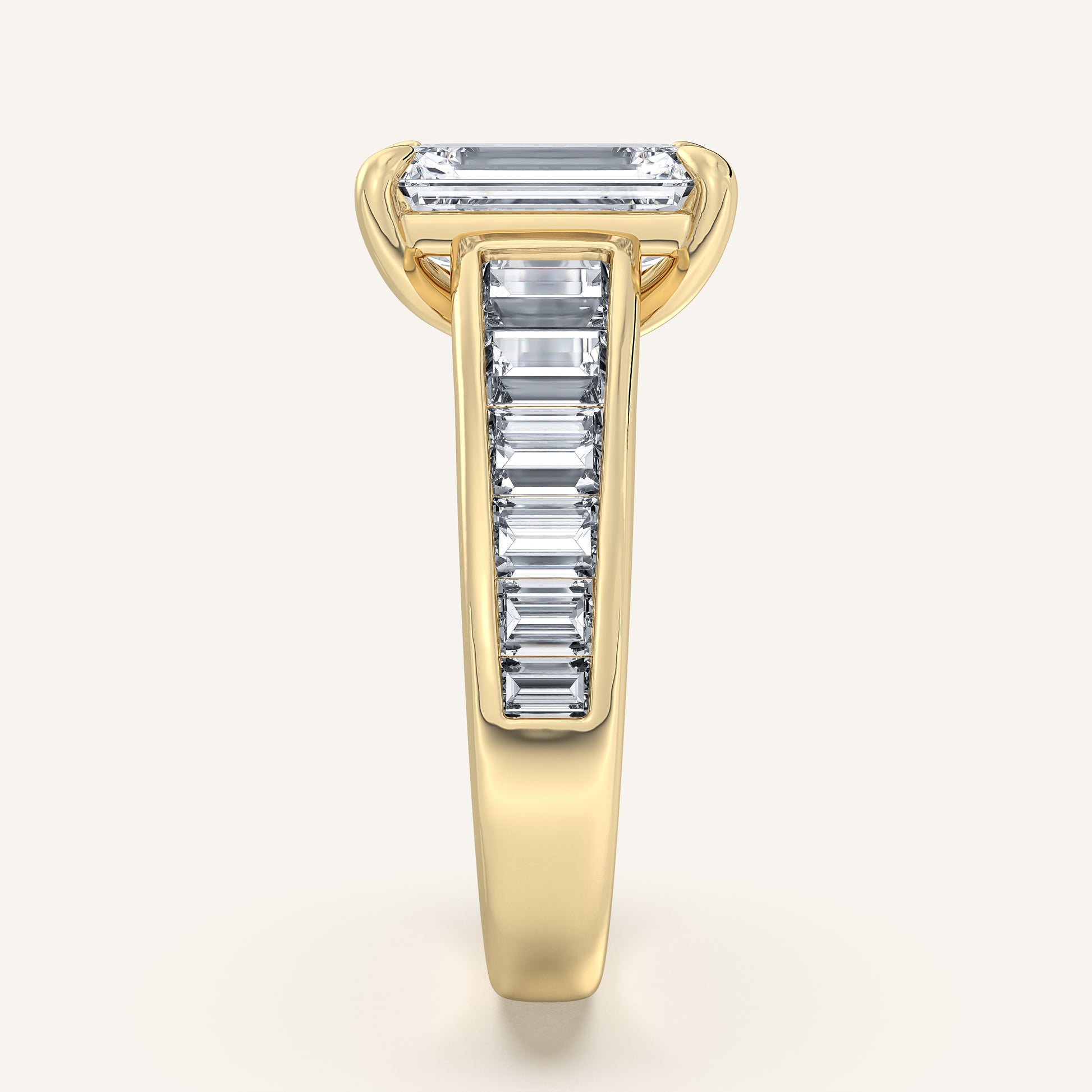 Image for Emerald Cut Art Deco Engagement Ring | 18k Yellow Gold