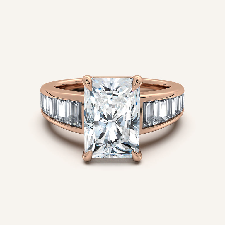 Image for Radiant Cut Art Deco Engagement Ring | 18k Rose Gold