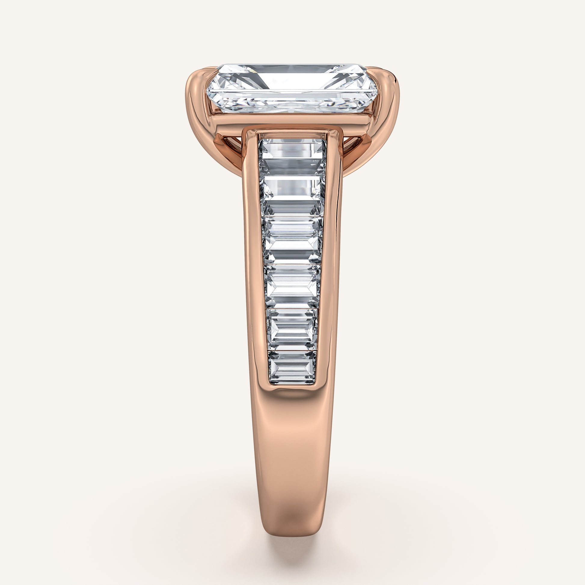 Image for Radiant Cut Art Deco Engagement Ring | 18k Rose Gold