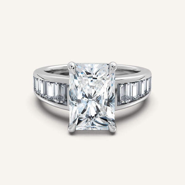 Radiant Cut Art Deco Engagement Ring | Platinum