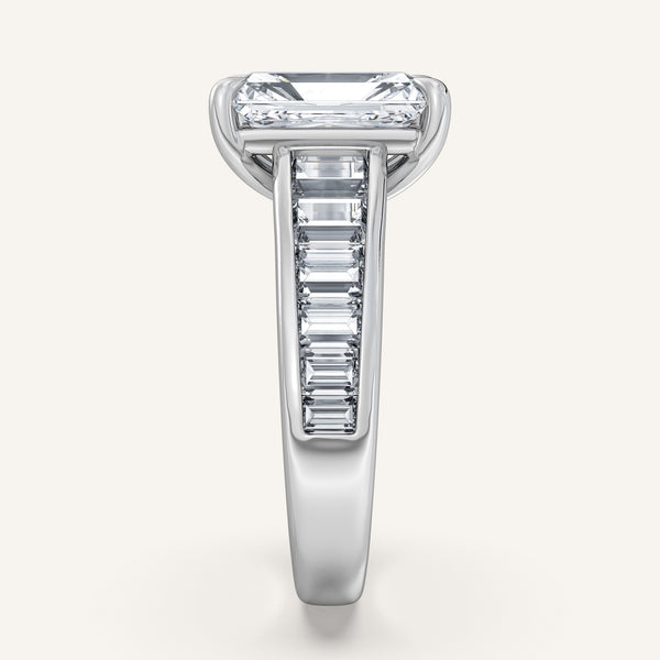 Radiant Cut Art Deco Engagement Ring | Platinum