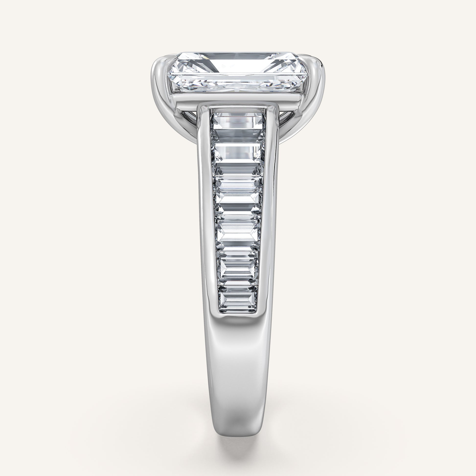 Image for Radiant Cut Art Deco Engagement Ring | 18k White Gold