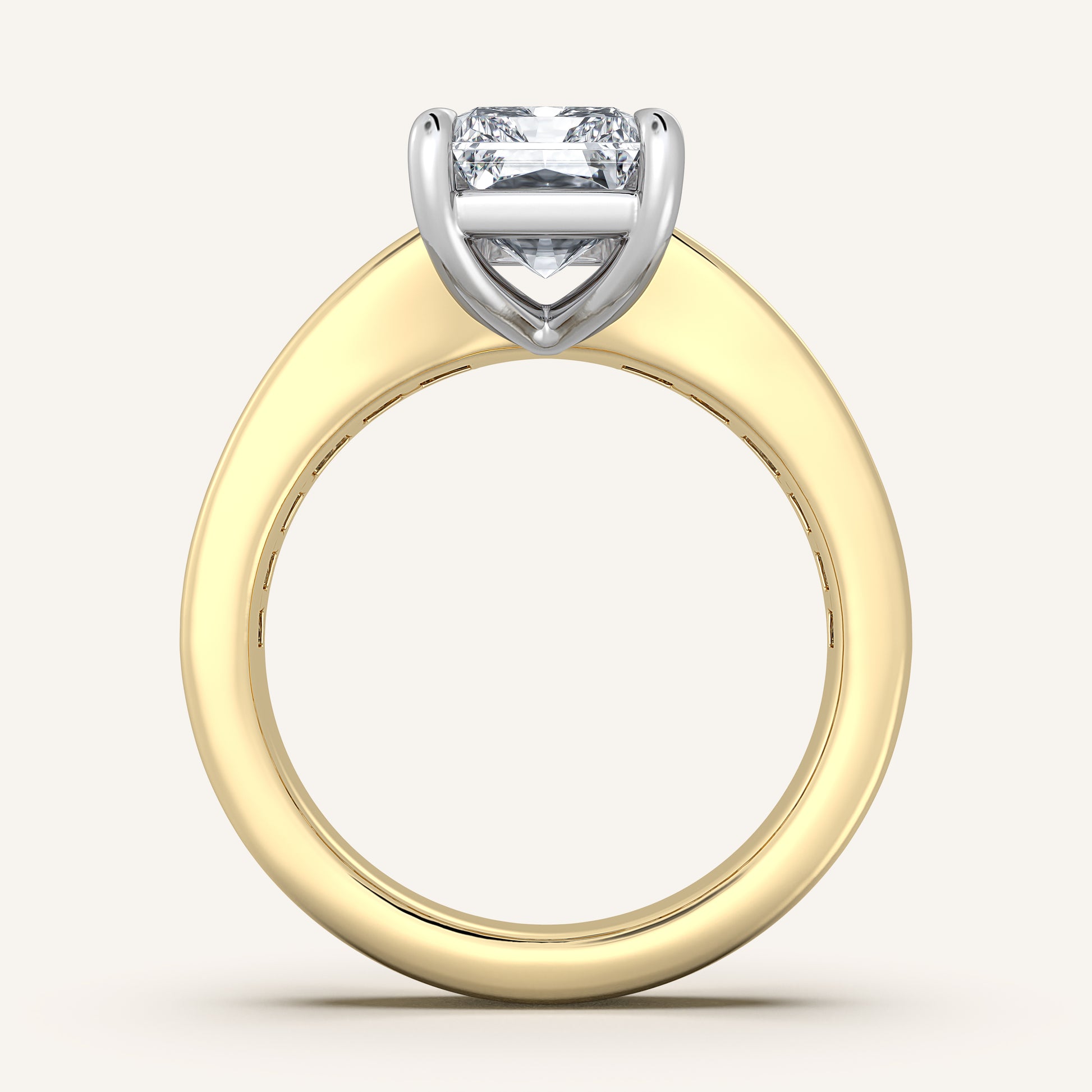 Image for Radiant Cut Art Deco Engagement Ring | 14k Two Tone