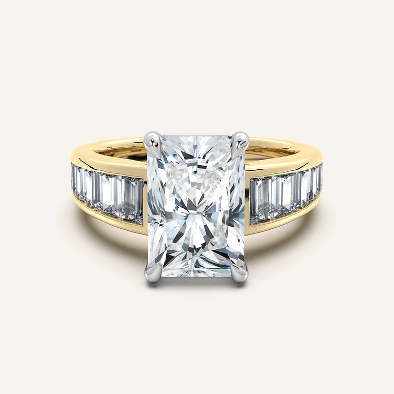 Image for Radiant Cut Art Deco Engagement Ring | 14k Two Tone