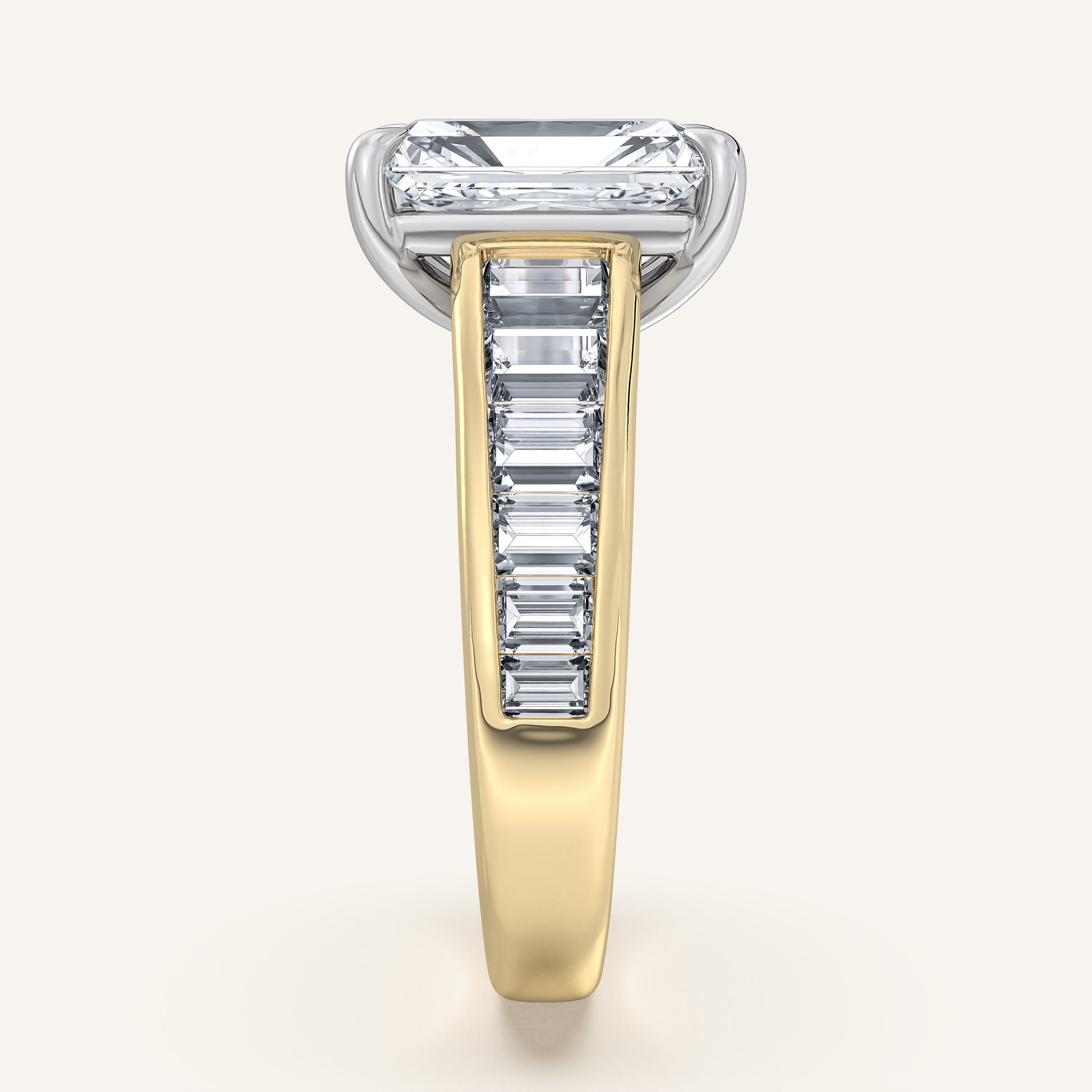 Image for Radiant Cut Art Deco Engagement Ring | 18k Two Tone