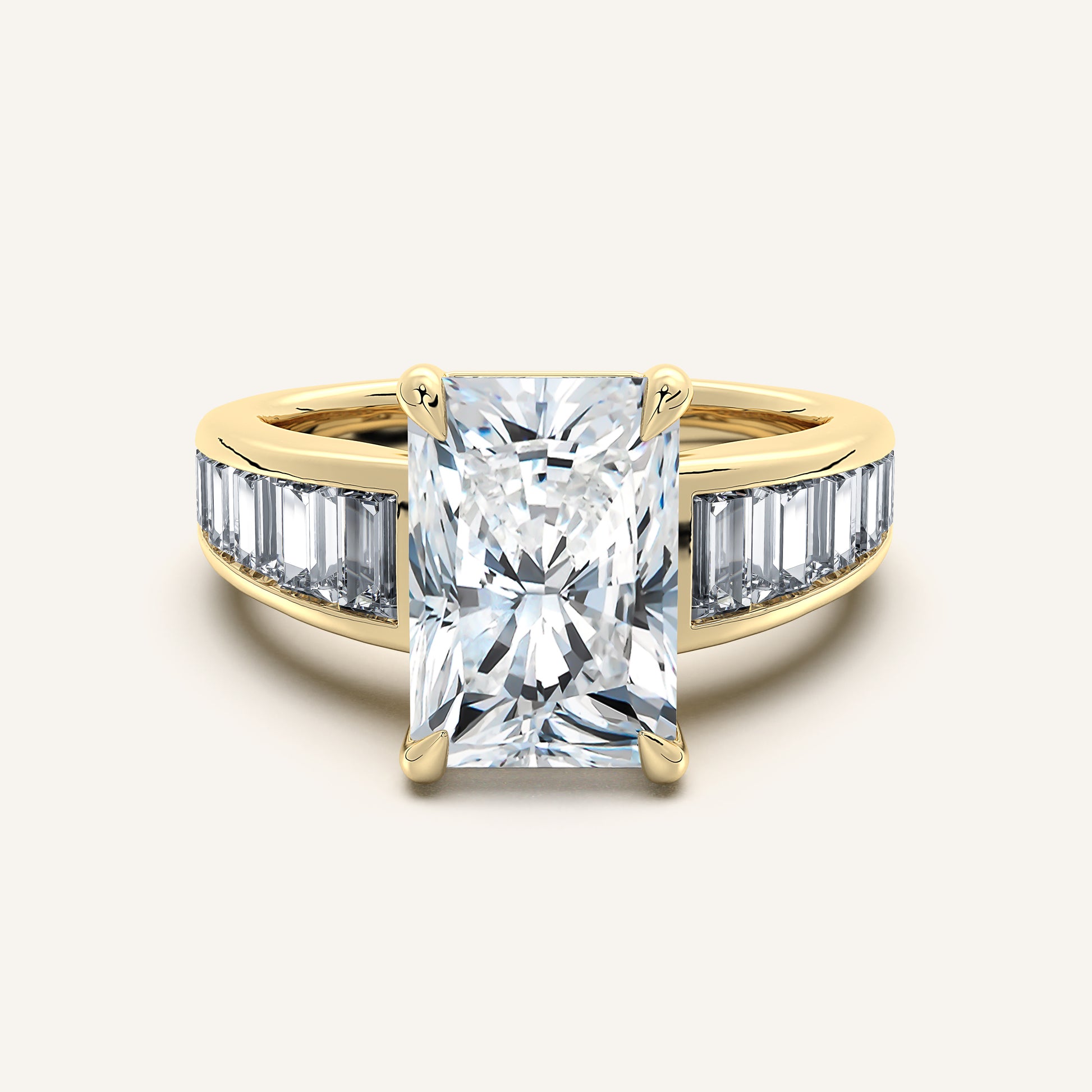 Image for Radiant Cut Art Deco Engagement Ring | 18k Yellow Gold