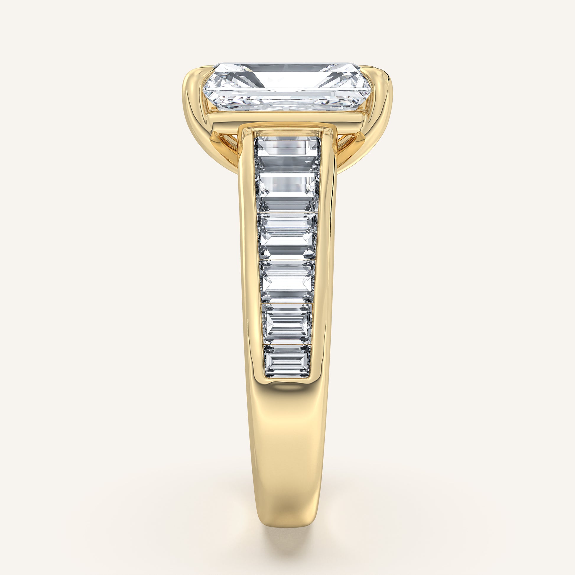 Image for Radiant Cut Art Deco Engagement Ring | 14k Yellow Gold