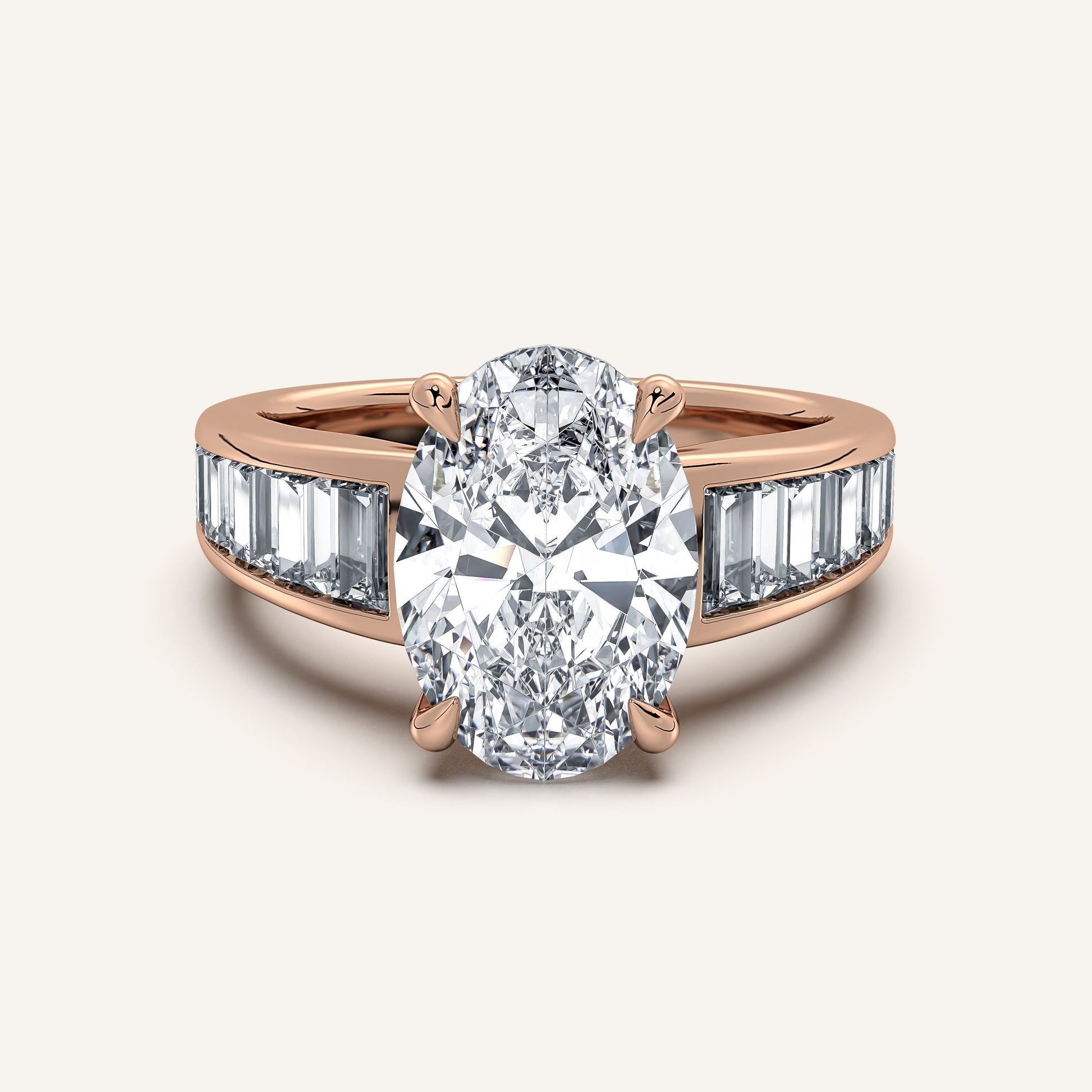 Image for Oval Art Deco Engagement Ring | 14k Rose Gold