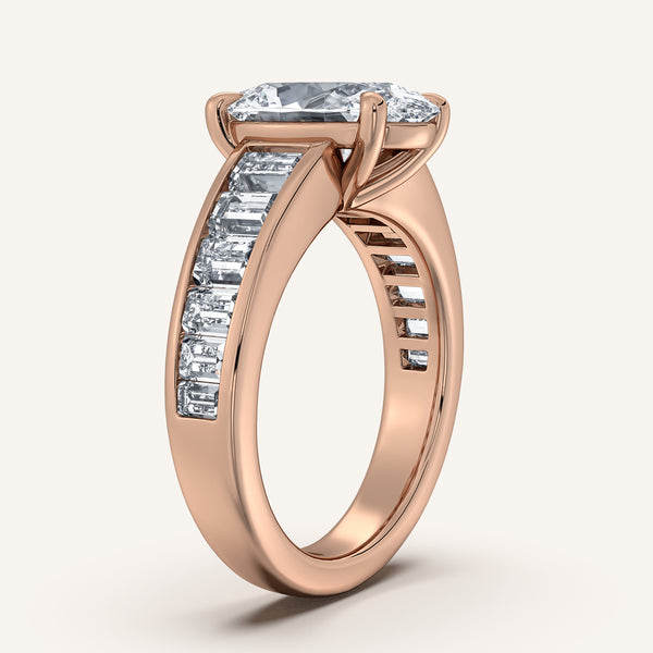 Oval Art Deco Engagement Ring | 14k Rose Gold