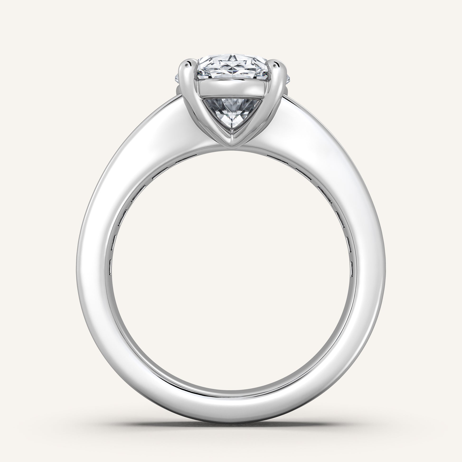 Image for Oval Art Deco Engagement Ring | 14k White Gold