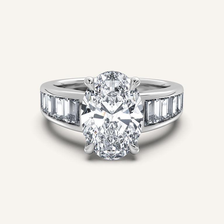 Image for Oval Art Deco Engagement Ring | 14k White Gold