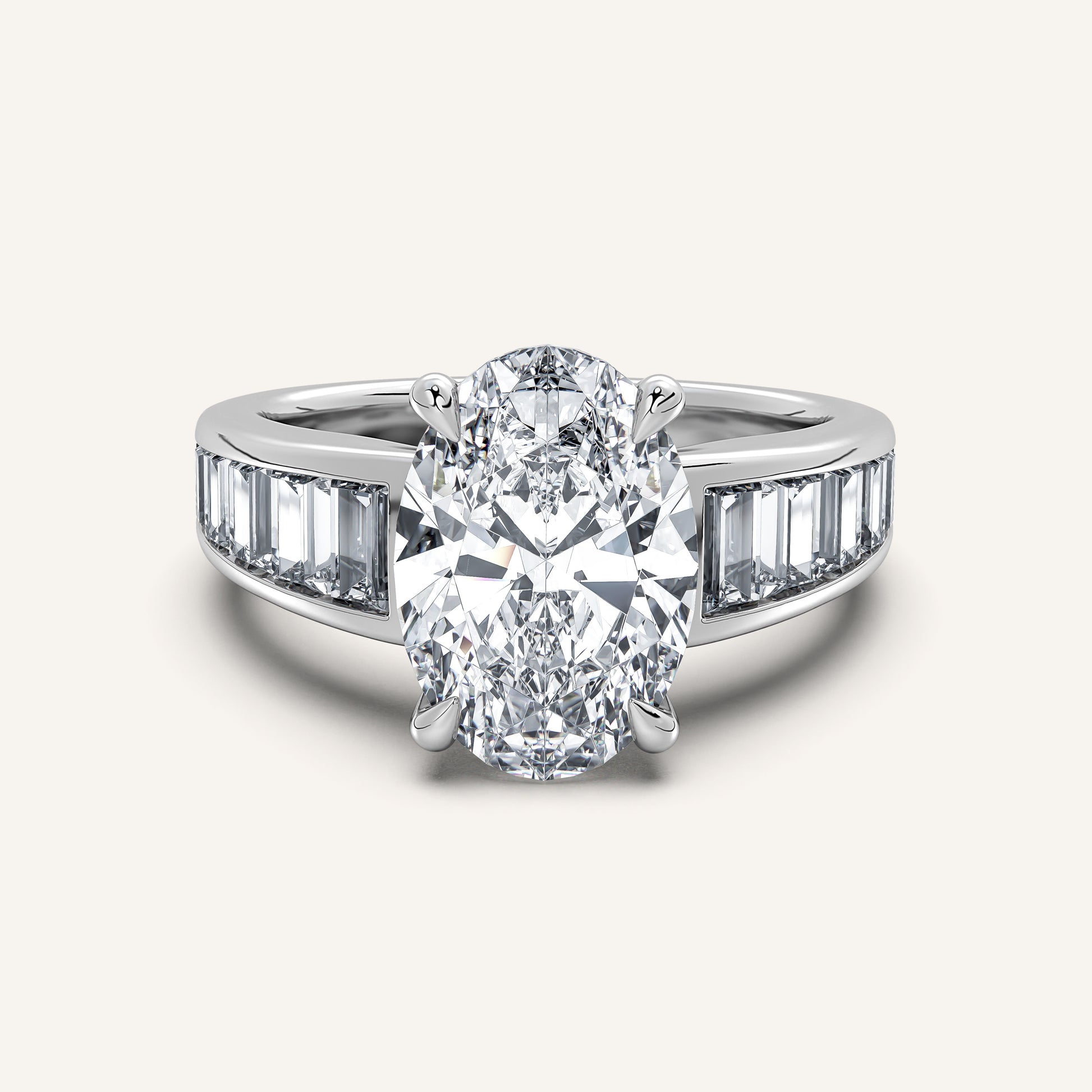 Image for Oval Art Deco Engagement Ring | 18k White Gold