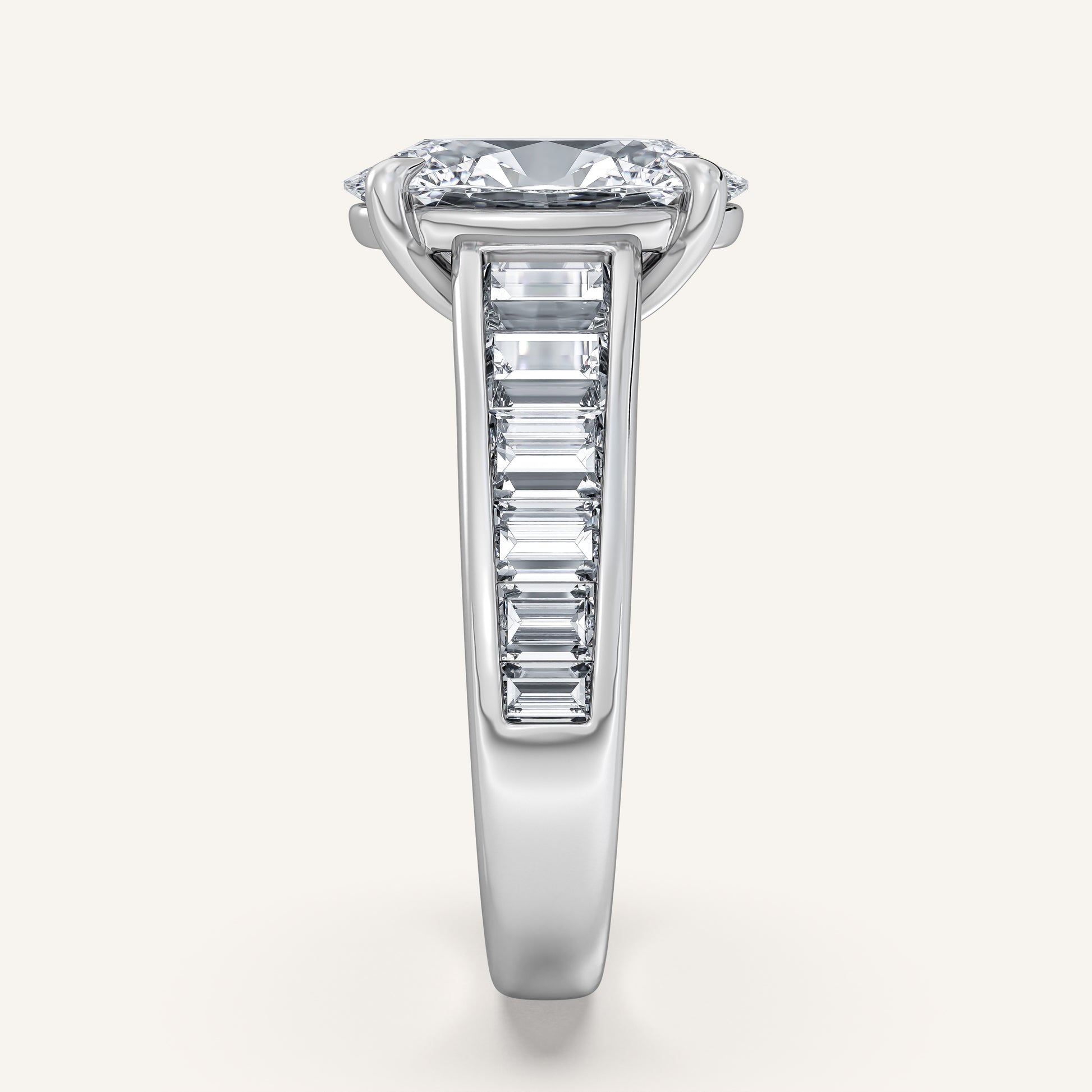 Image for Oval Art Deco Engagement Ring | 14k White Gold