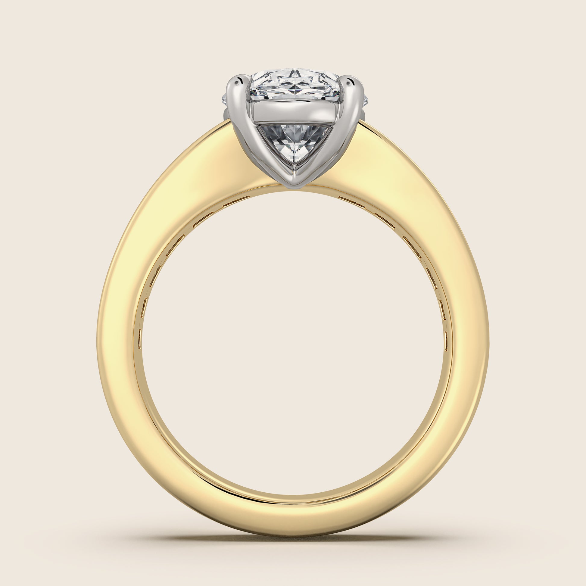 Image for Oval Art Deco Engagement Ring | 14k Two Tone