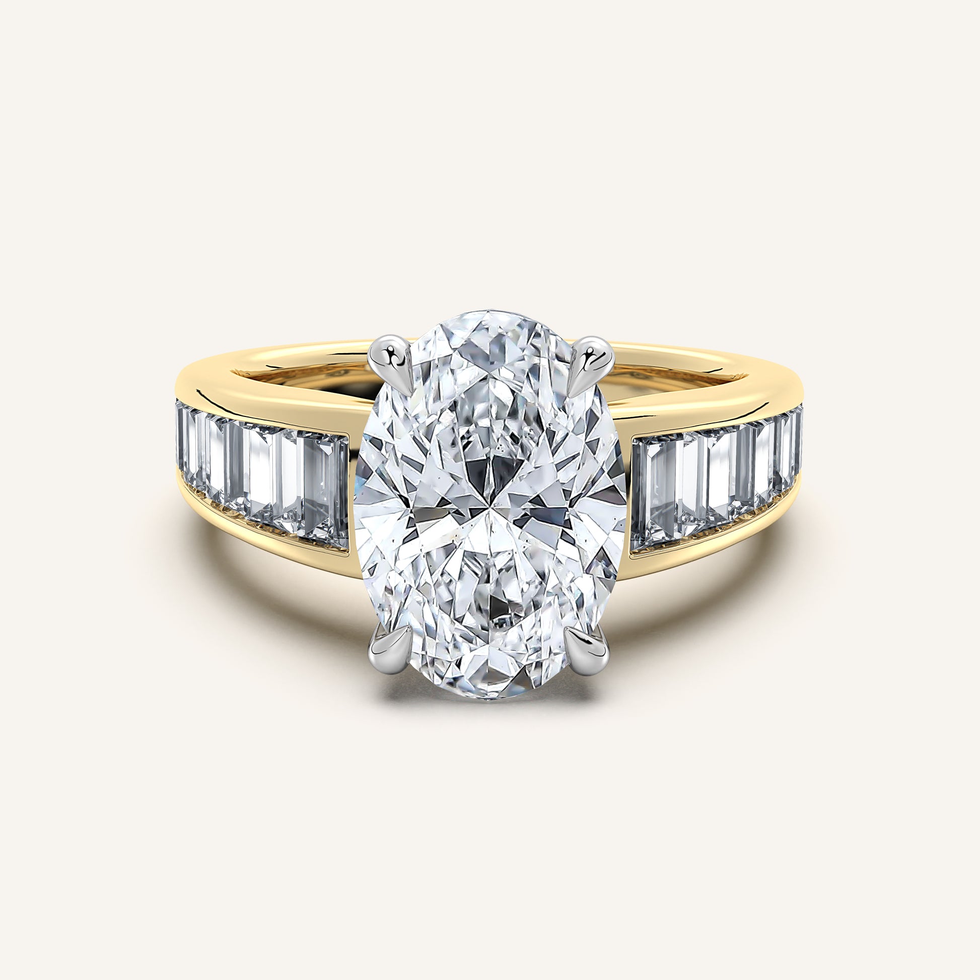Image for Oval Art Deco Engagement Ring | 14k Two Tone