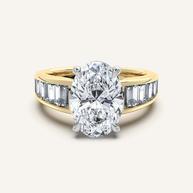 Image for Oval Art Deco Engagement Ring | 14k Two Tone