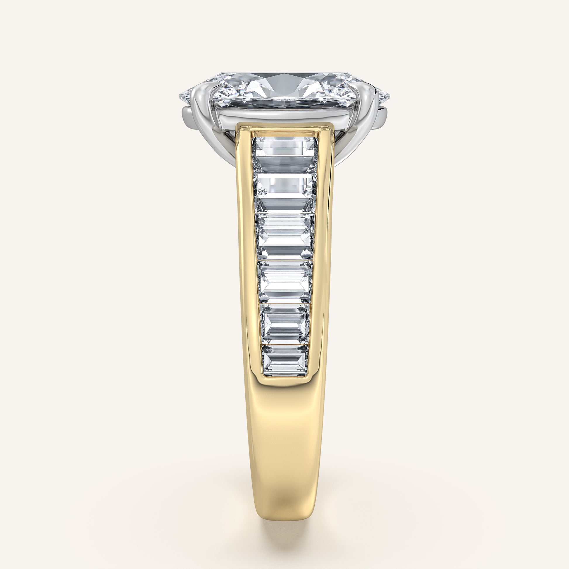 Image for Oval Art Deco Engagement Ring | 14k Two Tone