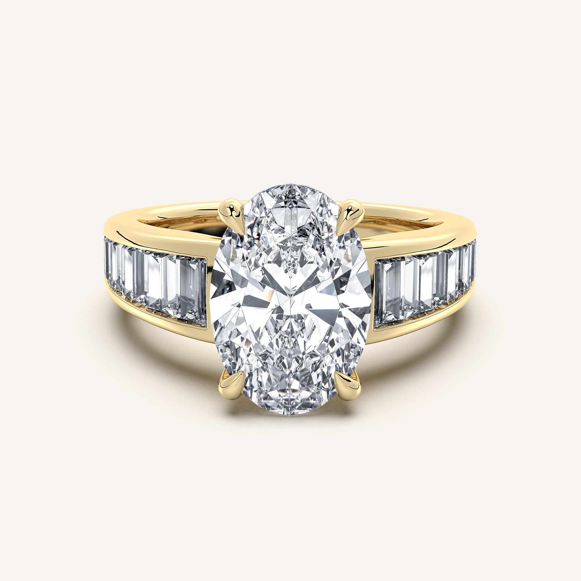 Image for Oval Art Deco Engagement Ring | 18k Yellow Gold