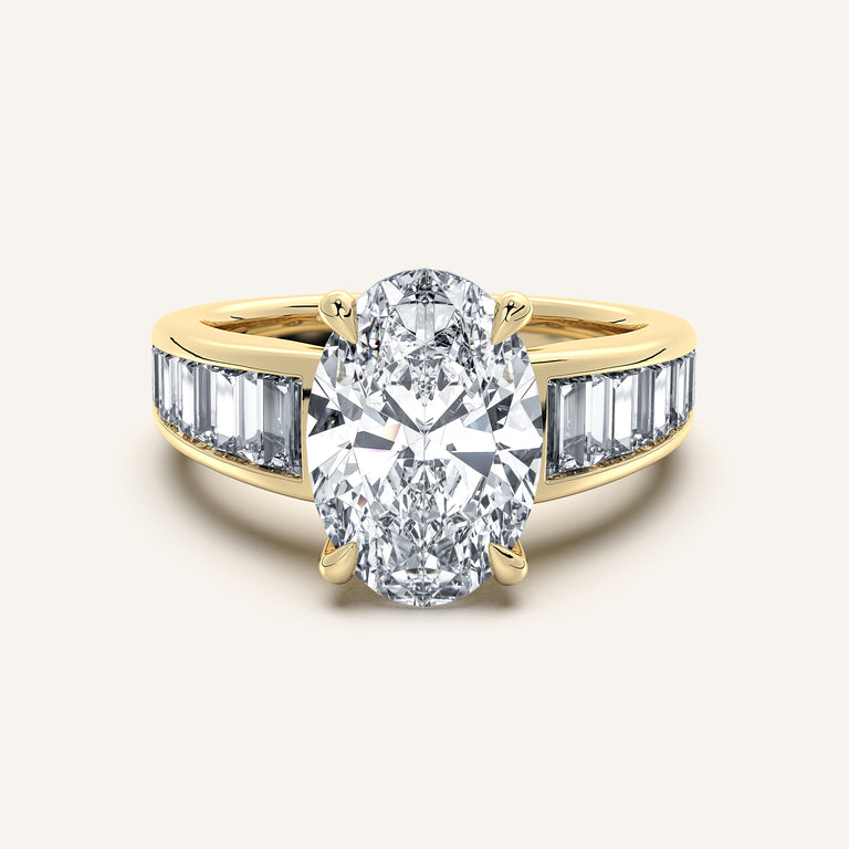 Image for Oval Art Deco Engagement Ring | 14k Yellow Gold