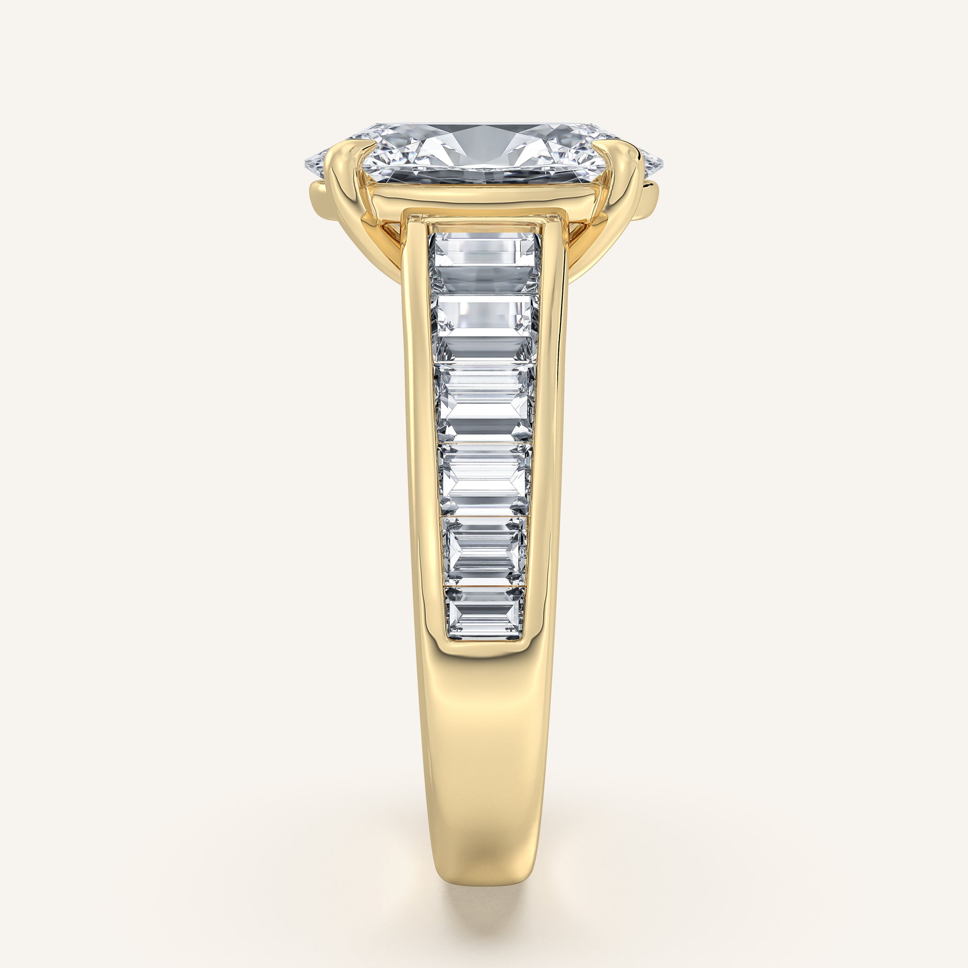 Image for Oval Art Deco Engagement Ring | 18k Yellow Gold