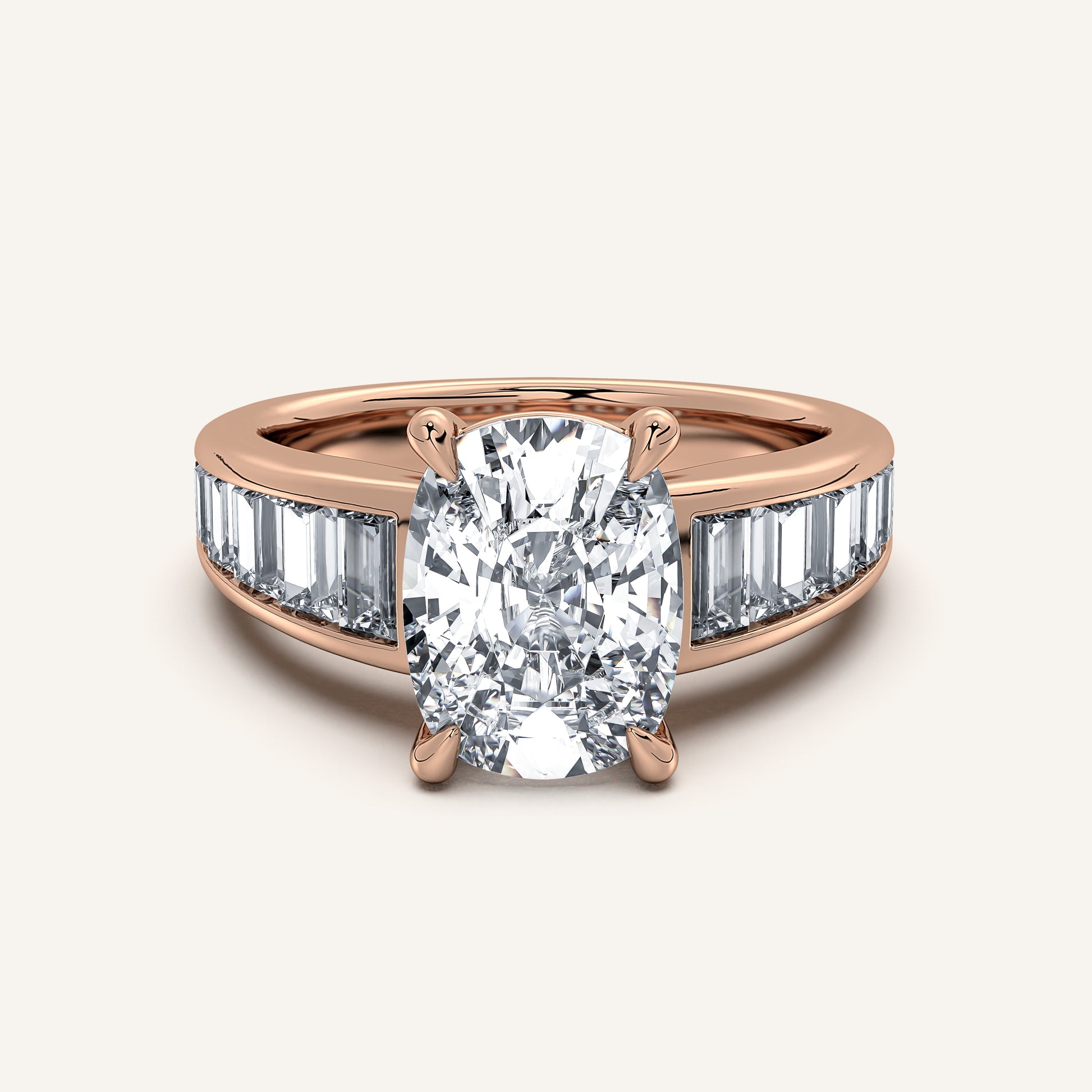 Image for Cushion Cut Art Deco Engagement Ring | 14k Rose Gold