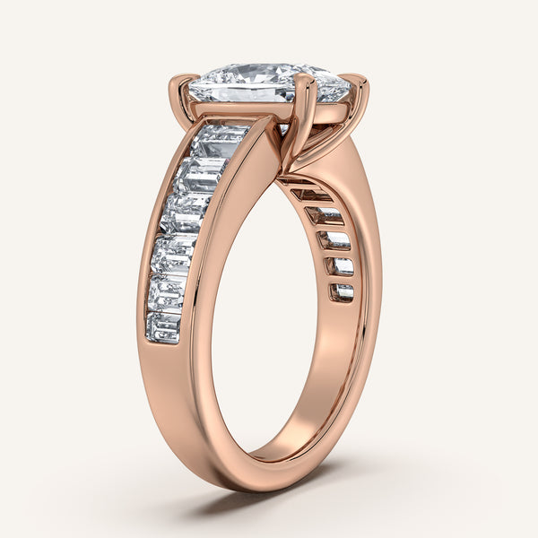 Cushion Cut Art Deco Engagement Ring | 18k Rose Gold