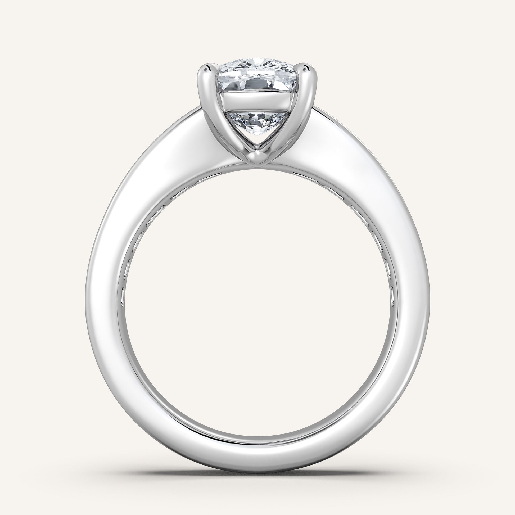 Image for Cushion Cut Art Deco Engagement Ring | 14k White Gold