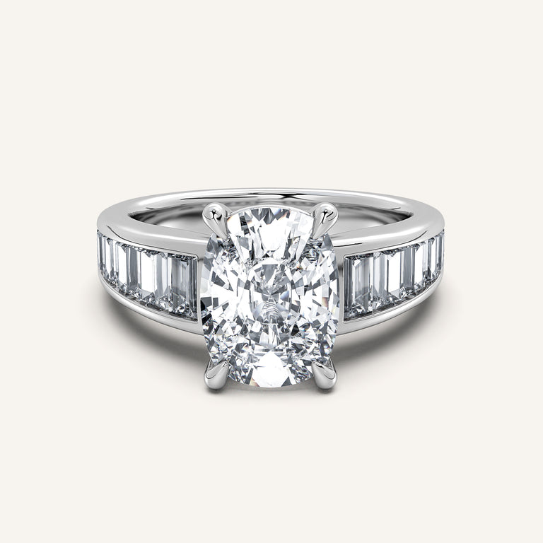 Image for Cushion Cut Art Deco Engagement Ring | 14k White Gold