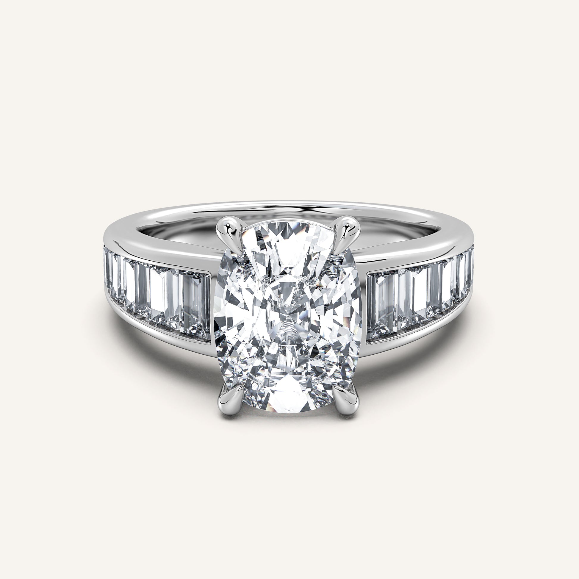 Image for Cushion Cut Art Deco Engagement Ring | 18k White Gold