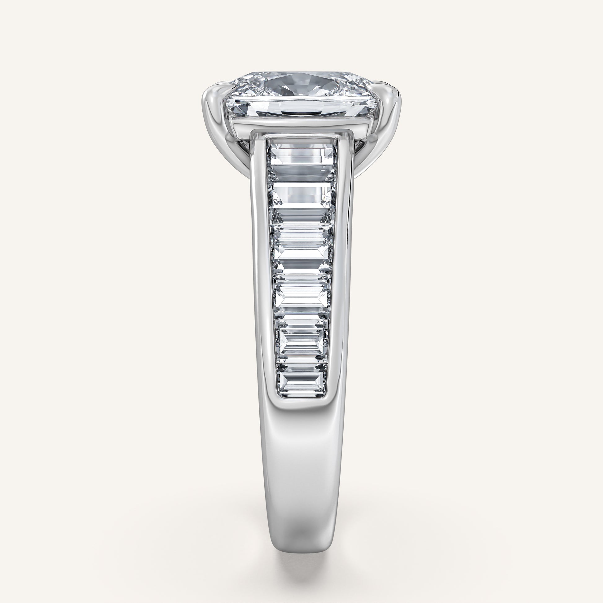 Image for Cushion Cut Art Deco Engagement Ring | 14k White Gold